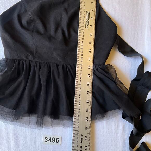 Women’s Sleeveless Backless Peplum Blouse size XS, Black, Mesh Details - Picture 6 of 10